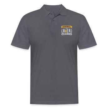 Handball & Bier darum bin ich hier - Männer Poloshirt - Anthrazit - Vorne - Nico (186cm)