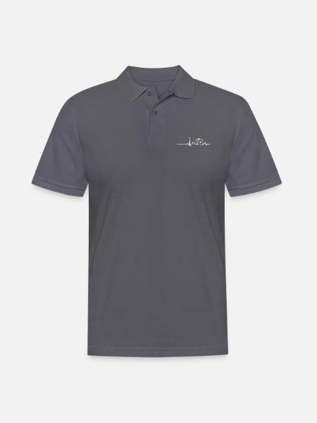EKG HERZLINIE POKER PLAYER weiß - Männer Poloshirt - Anthrazit