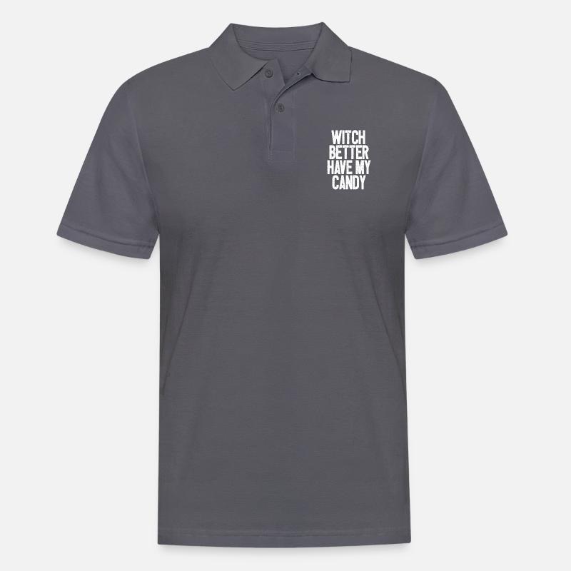 Süßes oder Saures Hexe - Männer Poloshirt - Anthrazit