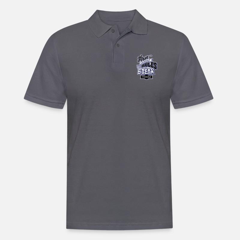 break the rules3 - Männer Poloshirt - Anthrazit