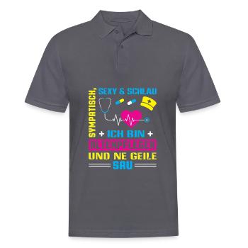 Altenpfleger Geschenk Altenpflege Pflegefachkraft - Männer Poloshirt - Anthrazit - Vorne - Nico (186cm)