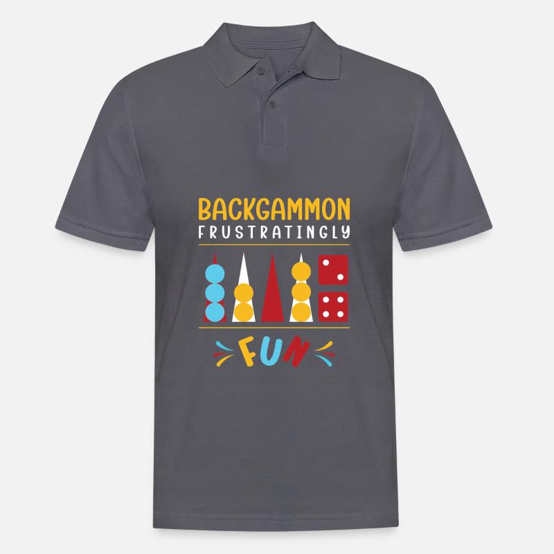 Backgammon Spiel - Männer Poloshirt - Anthrazit
