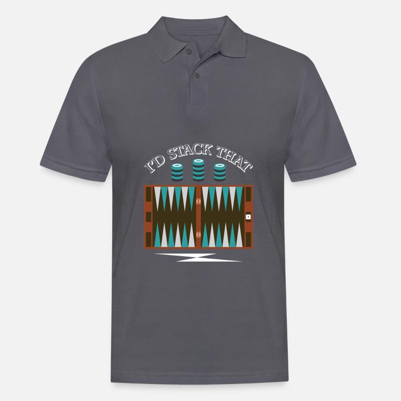 Backgammon Spiel - Männer Poloshirt - Anthrazit