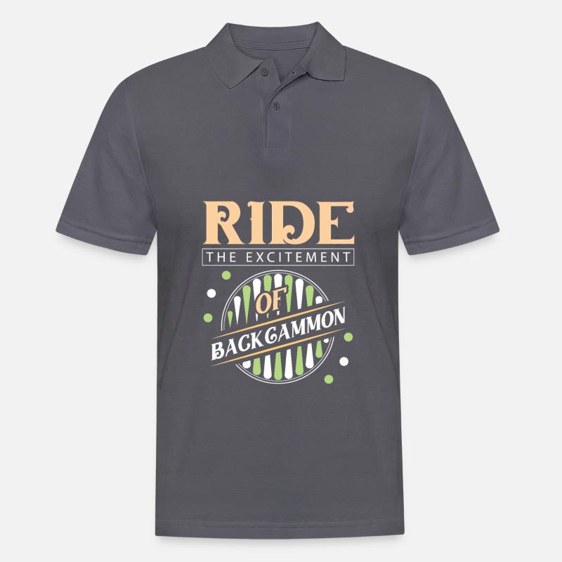 Backgammon Spiel - Männer Poloshirt - Anthrazit
