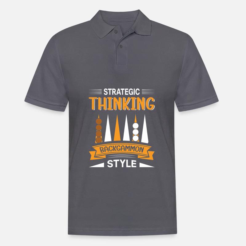 Backgammon Spiel - Männer Poloshirt - Anthrazit