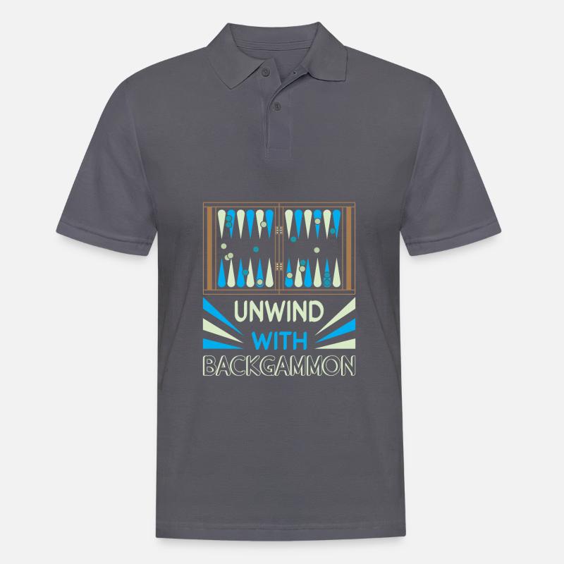 Backgammon Spiel - Männer Poloshirt - Anthrazit