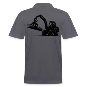 Trekker avec rondin (noir) - Polo Homme - charbon - Dos - Nico (186cm)