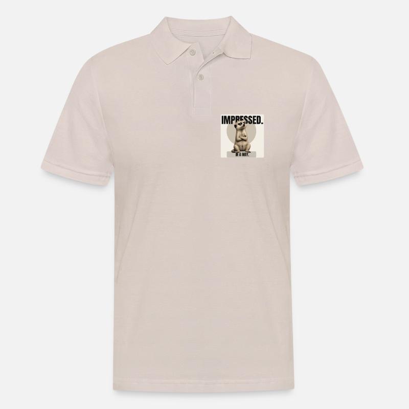 Impressionné. – Conception sarcastique de suricates - Polo Homme - beige