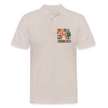 La nature est un champignon rétro psychédélique - Polo Homme - beige - Devant - Nico (186cm)