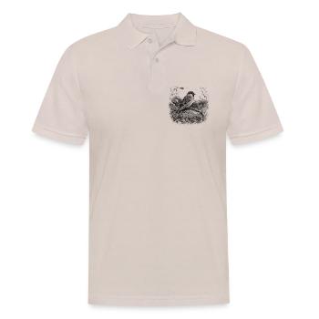 Moineau mignon dans la nature dans le style de dessin - Polo Homme - beige - Devant - Nico (186cm)