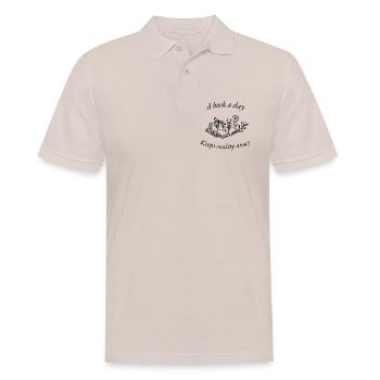 Ein Buch am Tag hält die Realität fern - Männer Poloshirt - Beige - Vorne - Nico (186cm)