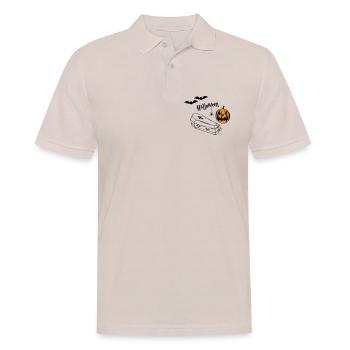 Halloween Kürbis Silhouette - Männer Poloshirt - Beige - Vorne - Nico (186cm)