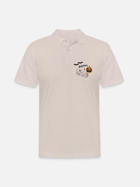 Halloween Pumpkin Silhouette - Men's Polo Shirt - beige