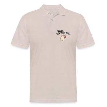 Na wer traut sich Tischtennis - Männer Poloshirt - Beige - Vorne - Nico (186cm)
