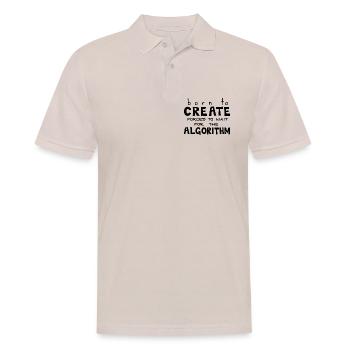 Born To Create, Black - Men's Polo Shirt - beige - Front - Nico (186cm)