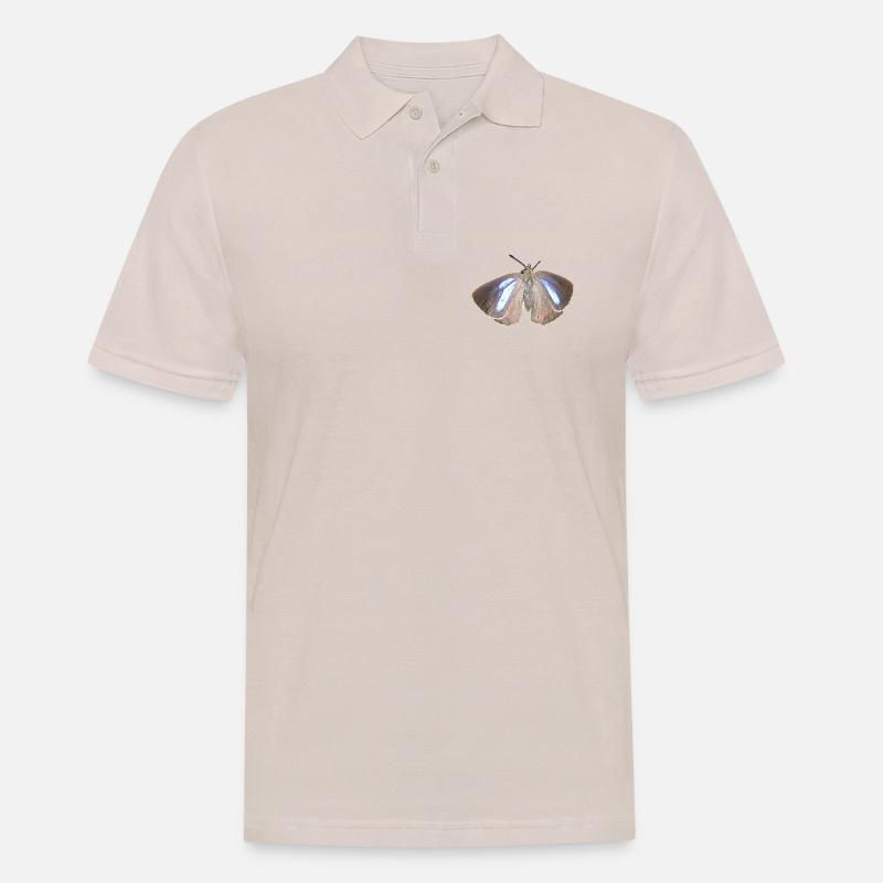 Blauer Eichen-Zipfelfalter - Männer Poloshirt - Beige