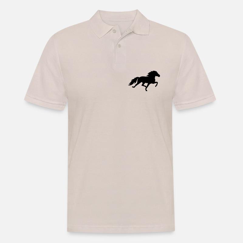 Cheval islandais dans le pass de course - Polo Homme - beige