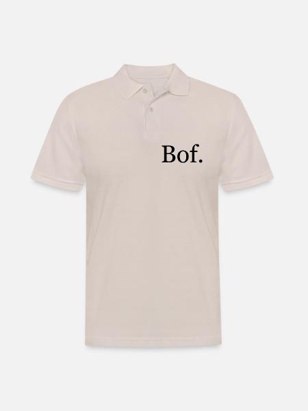 "Bof." T-Shirt – minimalistischer französischer Humor - Männer Poloshirt - Beige