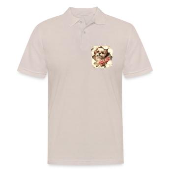 Shih Tzu Blumen - Männer Poloshirt - Beige - Vorne - Nico (186cm)