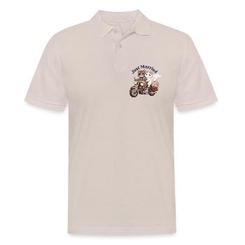 Just Married Katzen auf Motorrad - Männer Poloshirt - Beige - Vorne - Nico (186cm)
