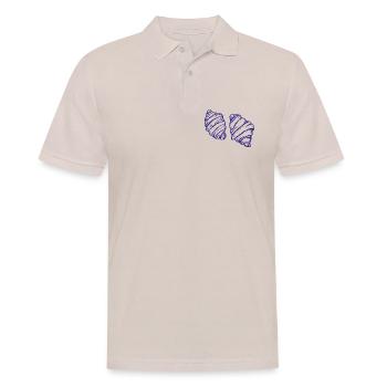 Duo Croissant in Indigo - Männer Poloshirt - Beige - Vorne - Nico (186cm)