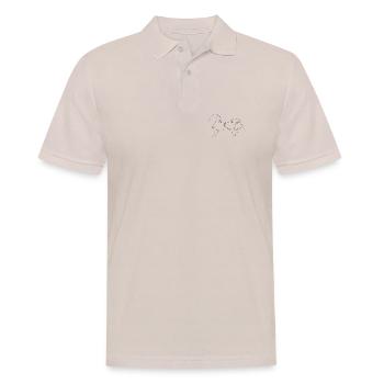 Minimalistische Golden Retriever Mama Linienkunst Liebe - Männer Poloshirt - Beige - Vorne - Nico (186cm)