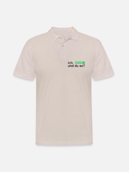 ich: SUDO und du so? Linux Programmierer - dunkel - Männer Poloshirt - Beige