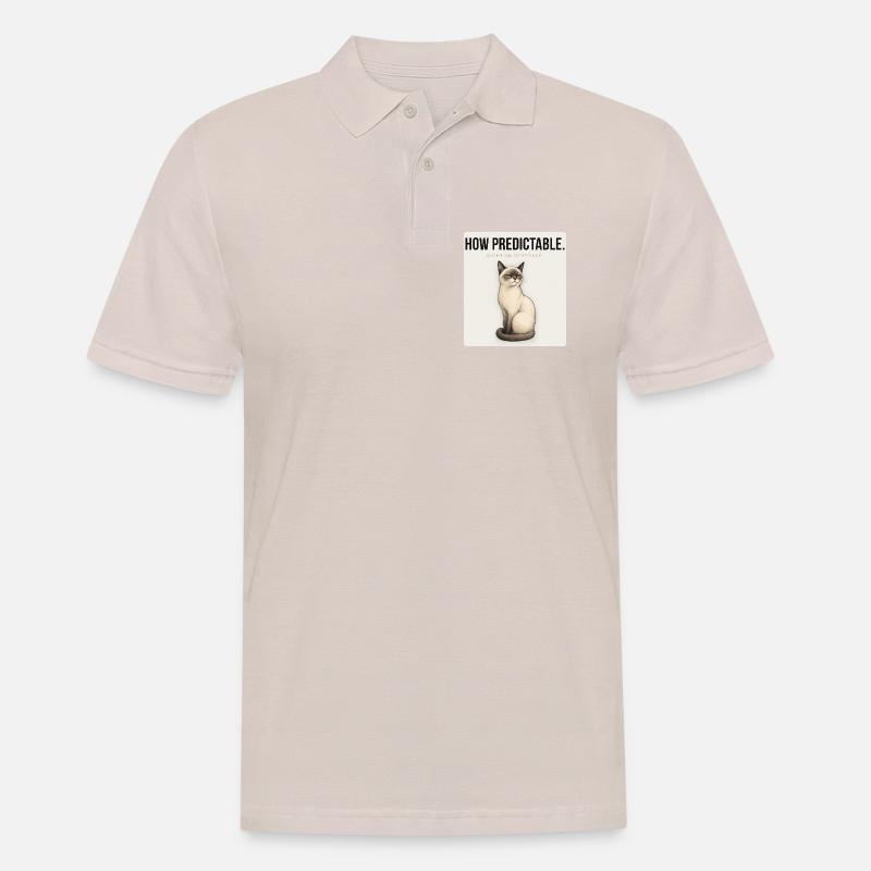 HOW PREDICTABLE Sarcastic Cat Design - Männer Poloshirt - Beige
