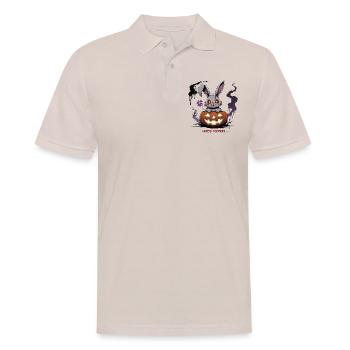 Besessen süß – Gruselhase im Kürbis - Männer Poloshirt - Beige - Vorne - Nico (186cm)