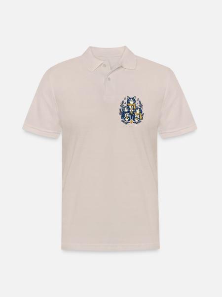 Weihnachtskatzen Singen Chor Katzenliebhaber Stern - Männer Poloshirt - Beige