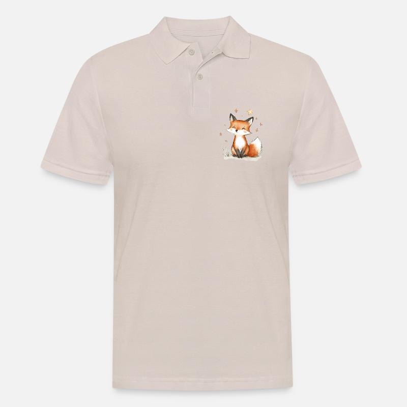 Fuchs und Sterne - Männer Poloshirt - Beige