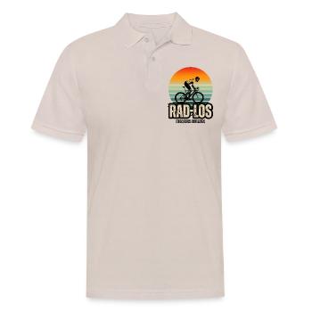 Lustiger Rennrad-Spruch - Rad los bin ich selten - Männer Poloshirt - Beige - Vorne - Nico (186cm)