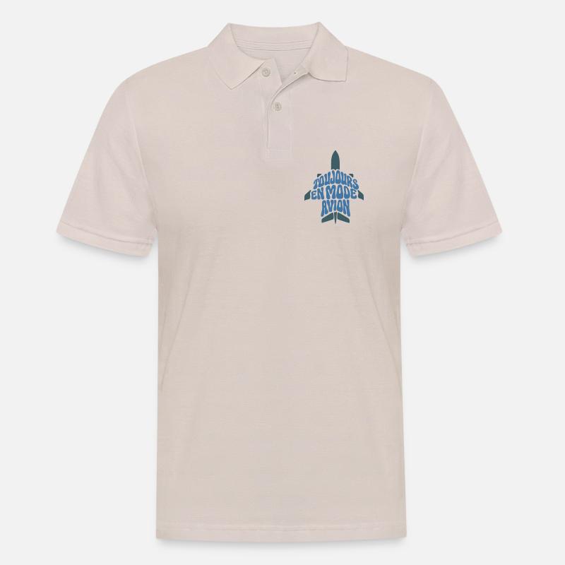 FLUGZEUGMODUS – lass uns reden. - Männer Poloshirt - Beige