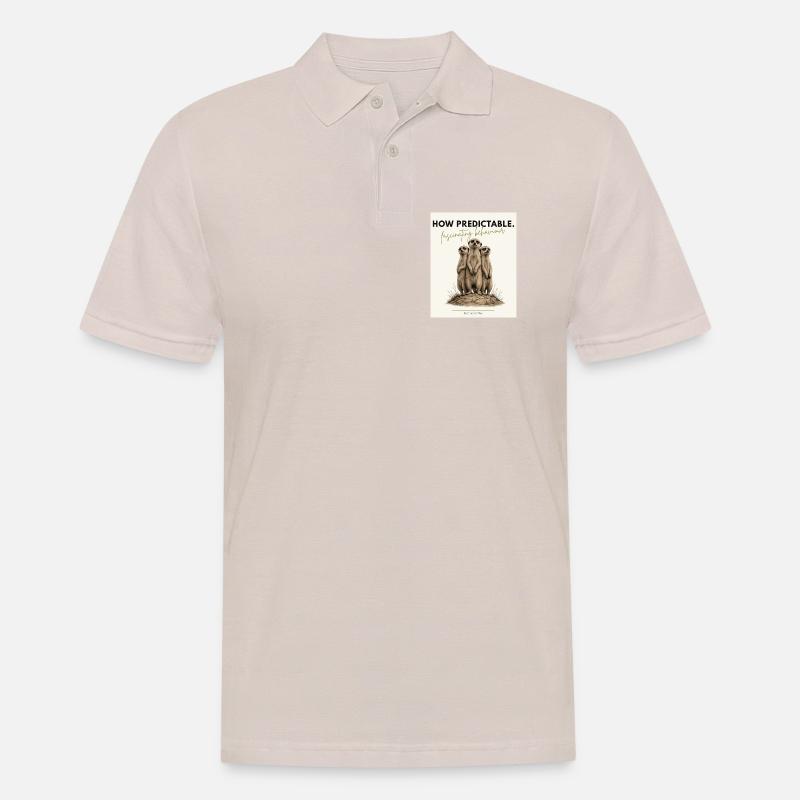How Predictable Funny Meerkat - Männer Poloshirt - Beige