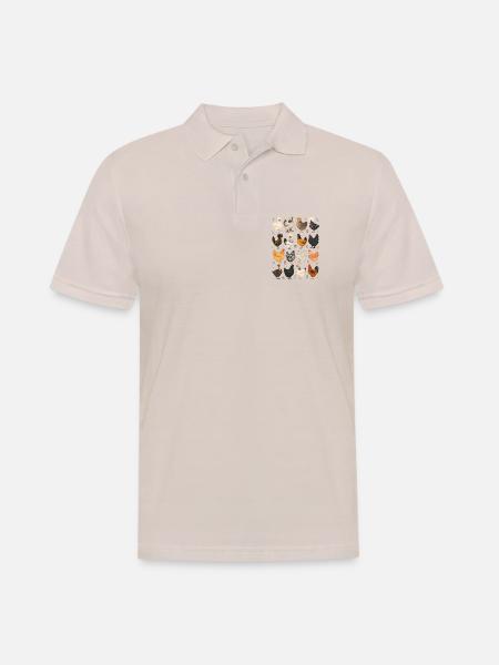 Hühner | Bauernhof & Geflügel - Männer Poloshirt - Beige