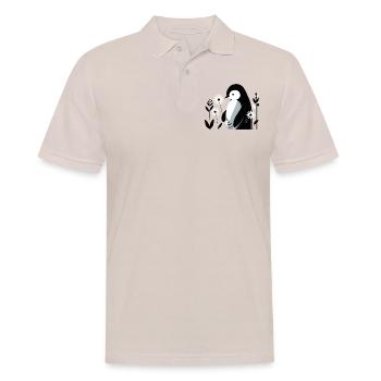 Pinguin mit Blumen - Männer Poloshirt - Beige - Vorne - Nico (186cm)