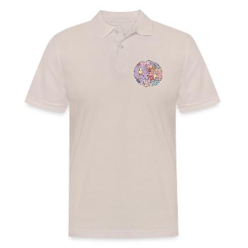 Abi Abitur 2025 Blumen Groovy Geschenk - Männer Poloshirt - Beige - Vorne - Nico (186cm)