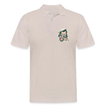 Fuchs mit Rosen Vintage - Männer Poloshirt - Beige - Vorne - Nico (186cm)