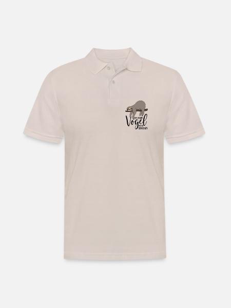 Faultier Spruch Den frühen Vogel hab ich gefressen - Männer Poloshirt - Beige