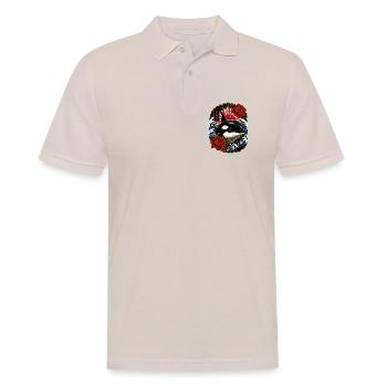 Orca im japanischen Irezumi Tattoo Stil - Männer Poloshirt - Beige - Vorne - Nico (186cm)