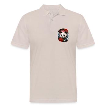 Panda im japanischen Irezumi Tattoo Stil - Männer Poloshirt - Beige - Vorne - Nico (186cm)