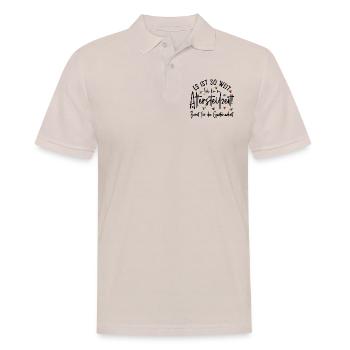 Es ist so weit - Altersteilzeit - Gartenarbeit - Männer Poloshirt - Beige - Vorne - Nico (186cm)