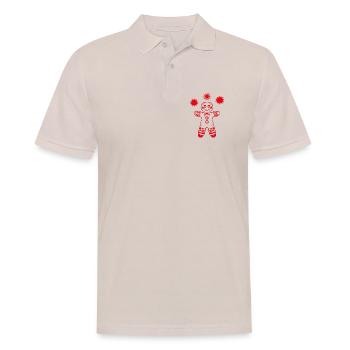 Lebkuchenmann mit Sternen - Männer Poloshirt - Beige - Vorne - Nico (186cm)