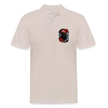 Schwarzer Panther im japanischen Irezumi Stil - Männer Poloshirt - Beige - Vorne - Nico (186cm)