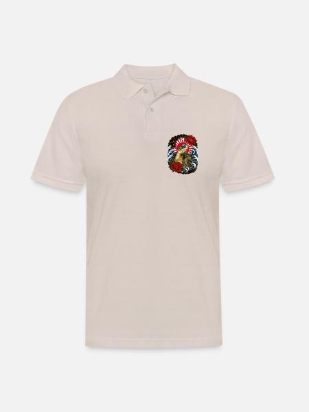 Schildkröte im japanischen Irezumi Stil - Männer Poloshirt - Beige