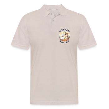Liebe im Anflug - Männer Poloshirt - Beige - Vorne - Nico (186cm)