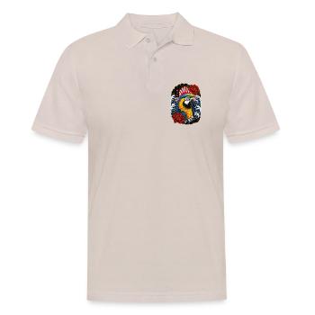 Ara Papagei im japanischen Irezumi Tattoo Stil - Männer Poloshirt - Beige - Vorne - Nico (186cm)