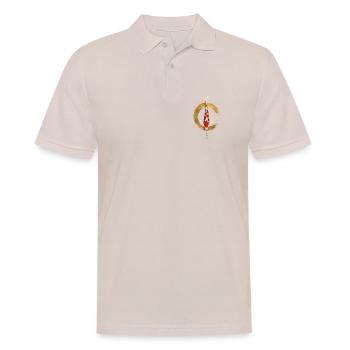 Eleganter Koi – Japanisches Zen Design - Männer Poloshirt - Beige - Vorne - Nico (186cm)