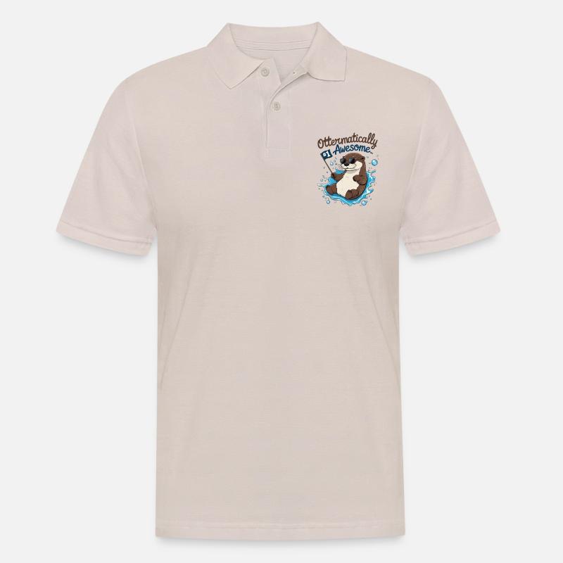Otter-like cool – Funny Otter - Men's Polo Shirt - beige