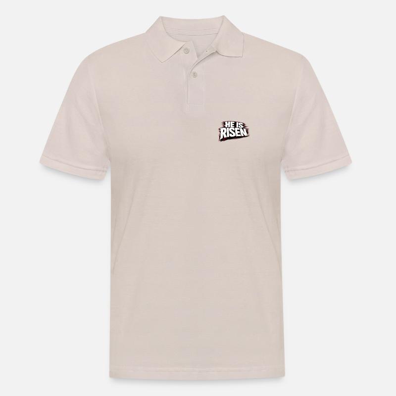 He is Risen - Männer Poloshirt - Beige